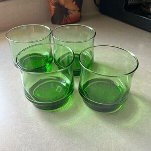 Green Glass Tumbler Set